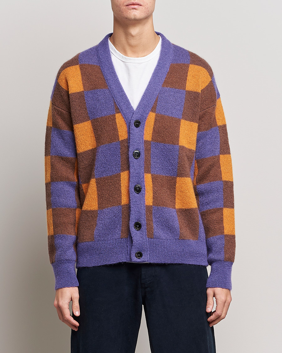 Herren | Pullover | Drôle de Monsieur | Le Cardigan Mohair Purple/Orange