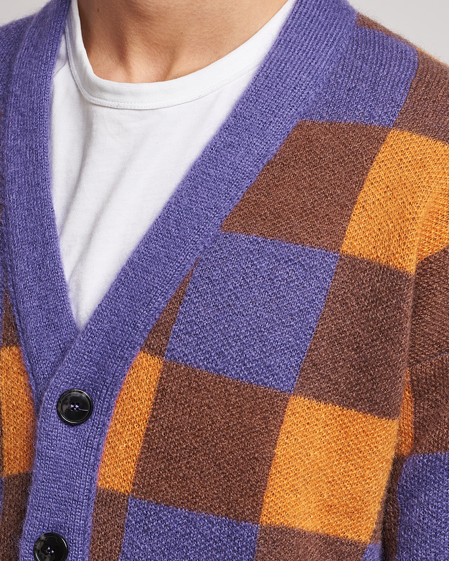 Herren | Pullover | Drôle de Monsieur | Le Cardigan Mohair Purple/Orange