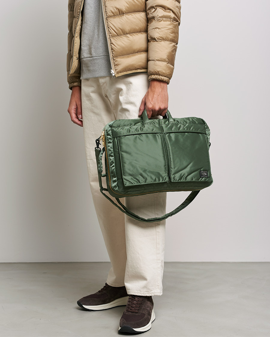 Herren | Porter-Yoshida & Co. Tanker 3Way Briefcase Sage Green | Porter-Yoshida & Co. | Tanker 3Way Briefcase Sage Green