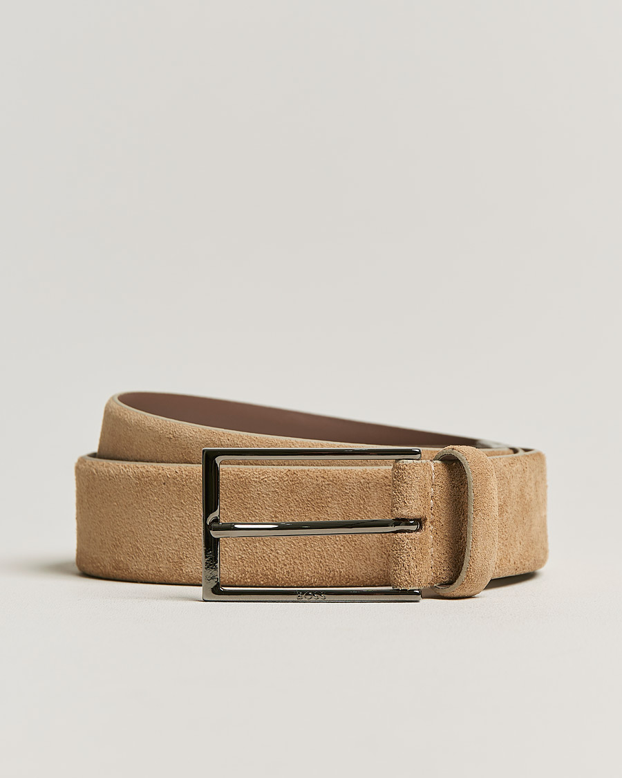 Herren | Calindo Suede Belt Medium Brown | BOSS BLACK | Calindo Suede Belt Medium Brown