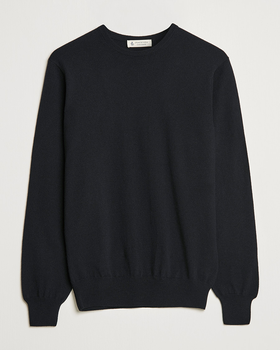 Herren | Pullover | Piacenza Cashmere | Cashmere Crew Neck Sweater Black