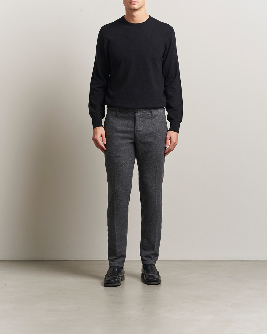 Herren | Pullover | Piacenza Cashmere | Cashmere Crew Neck Sweater Black