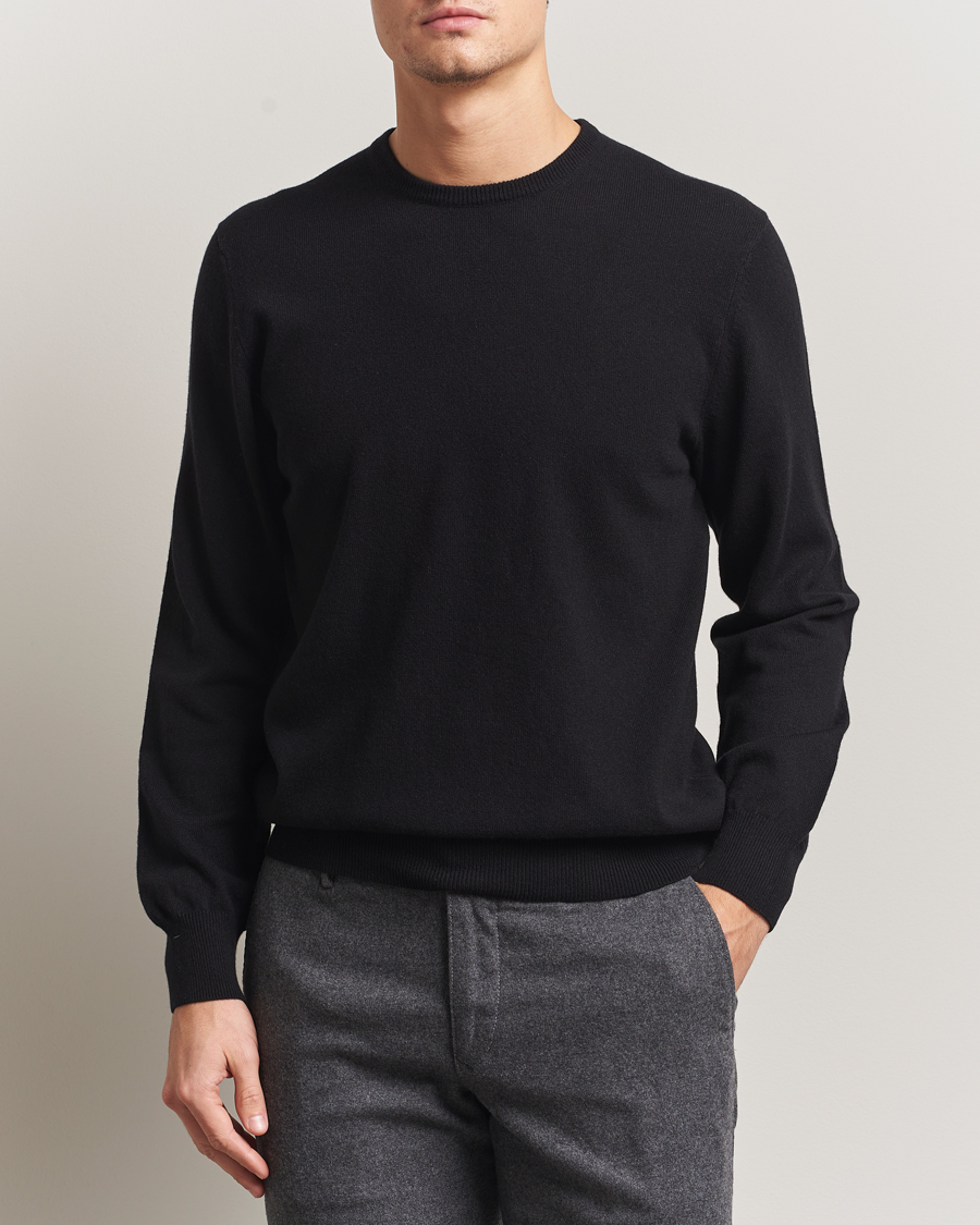 Herren | Pullover | Piacenza Cashmere | Cashmere Crew Neck Sweater Black