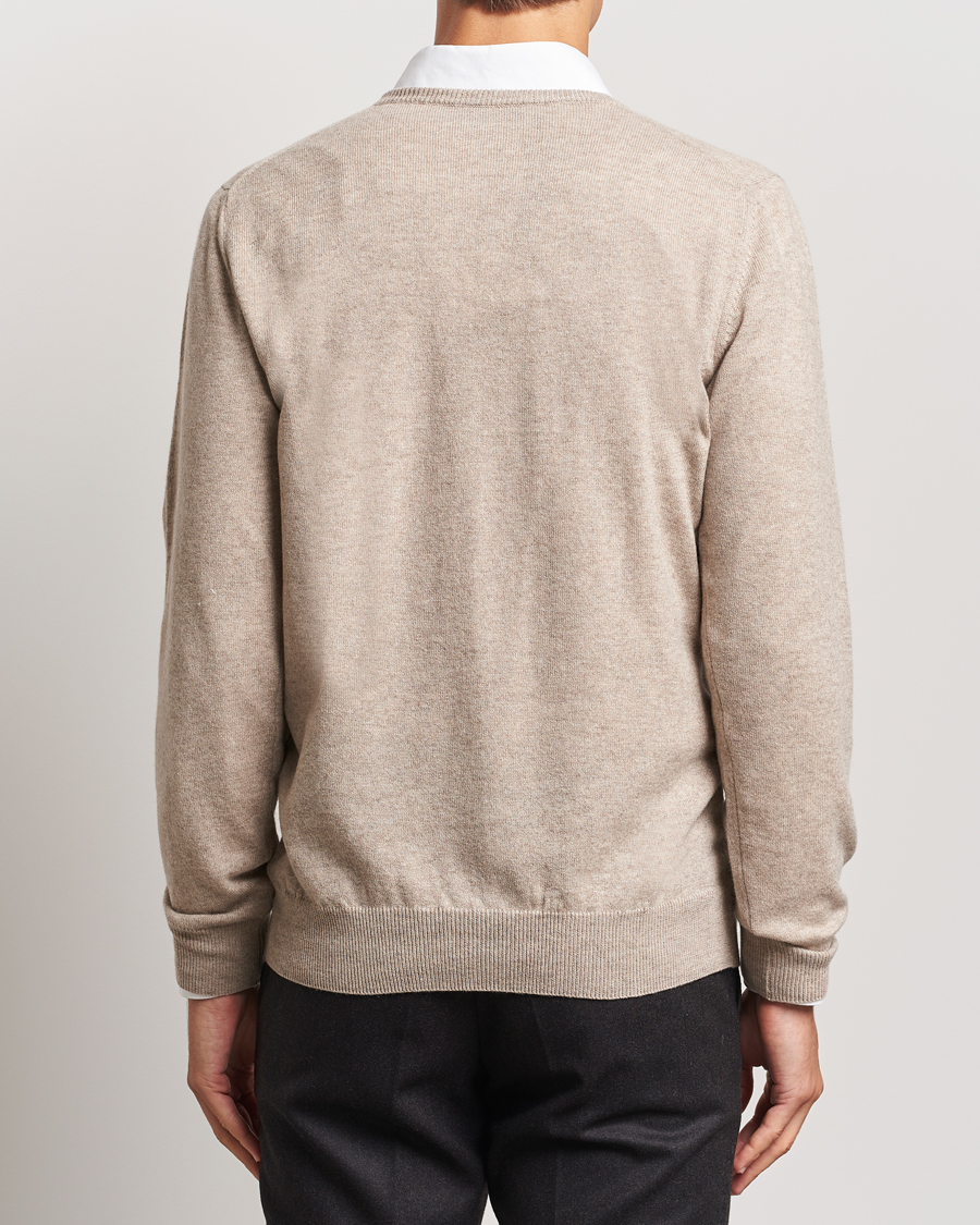 Herren | Pullover | Piacenza Cashmere | Cashmere V Neck Sweater Beige