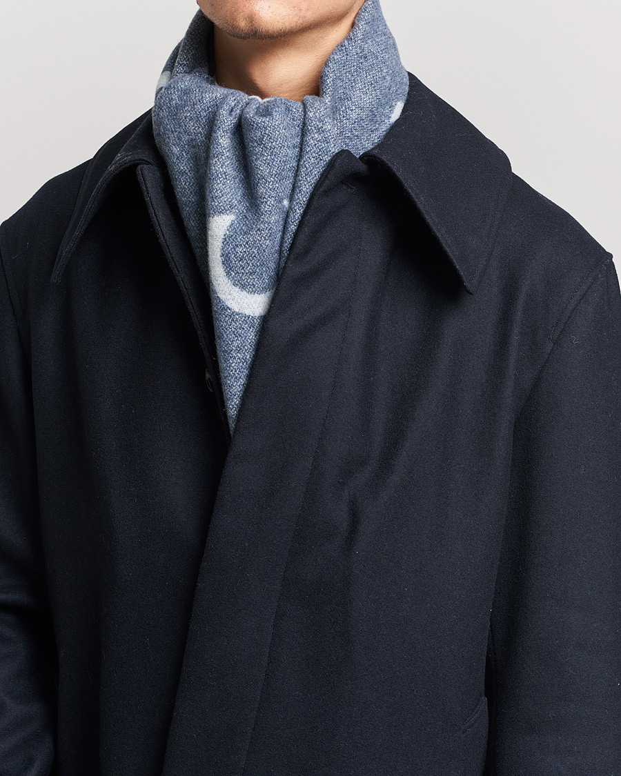 Herren | Mackintosh Edinburg Wool Scarf Blue | Mackintosh | Edinburg Wool Scarf Blue