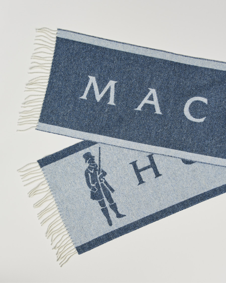 Herren | Mackintosh Edinburg Wool Scarf Blue | Mackintosh | Edinburg Wool Scarf Blue
