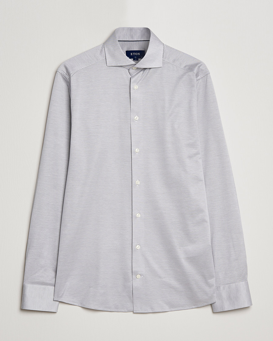 Herren | Hemden | Eton | King Knit Filo Di Scozia Shirt Grey