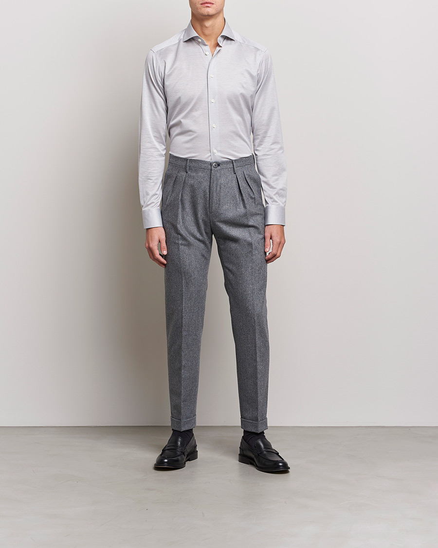 Herren | Hemden | Eton | King Knit Filo Di Scozia Shirt Grey