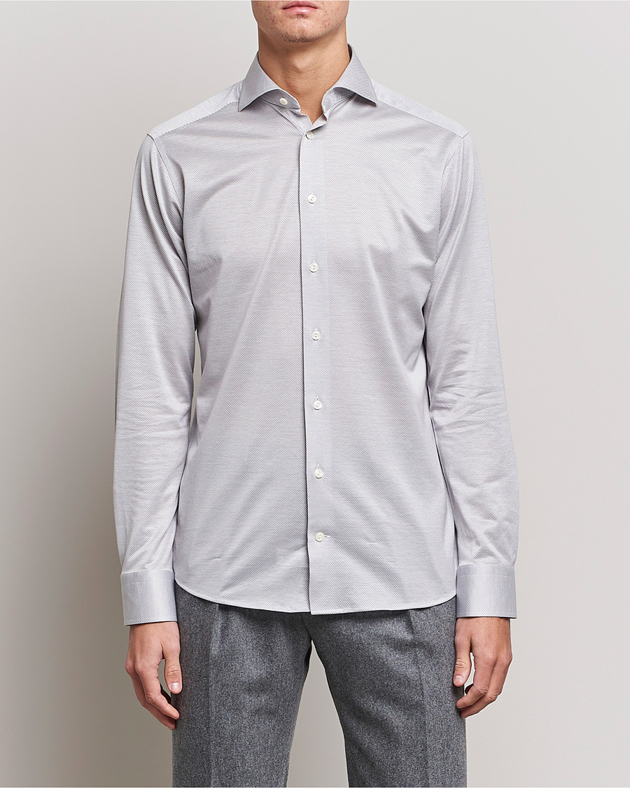 Herren | Hemden | Eton | King Knit Filo Di Scozia Shirt Grey