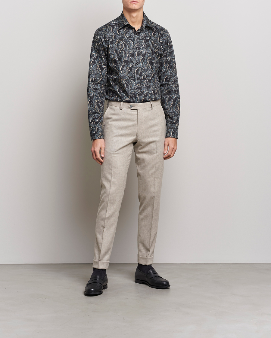 Herren | Hemden | Eton | Floral Signature Twill Shirt Black