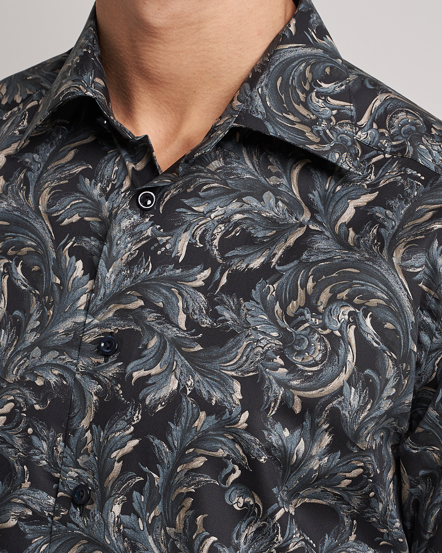 Herren | Hemden | Eton | Floral Signature Twill Shirt Black