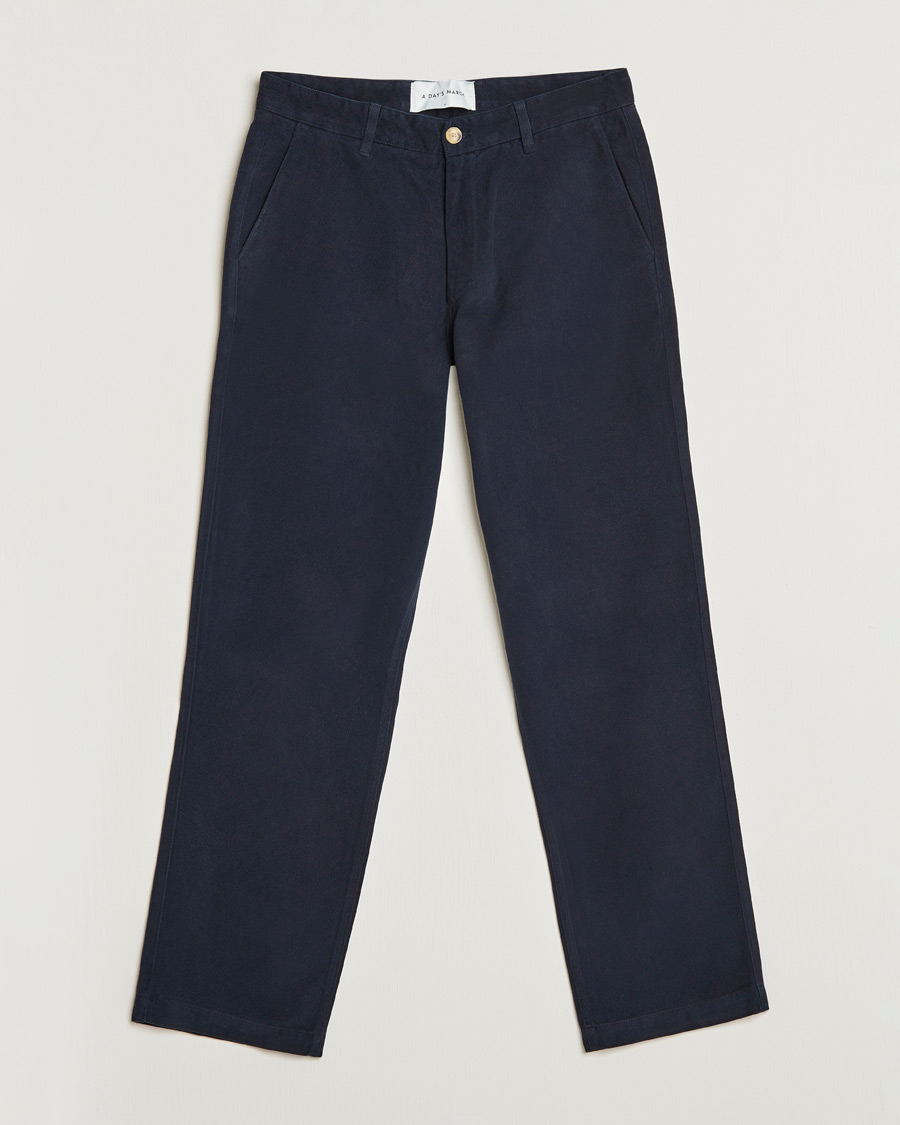 Herren | Hosen | A Day's March | Redwood Cotton/Tencel Trousers Navy