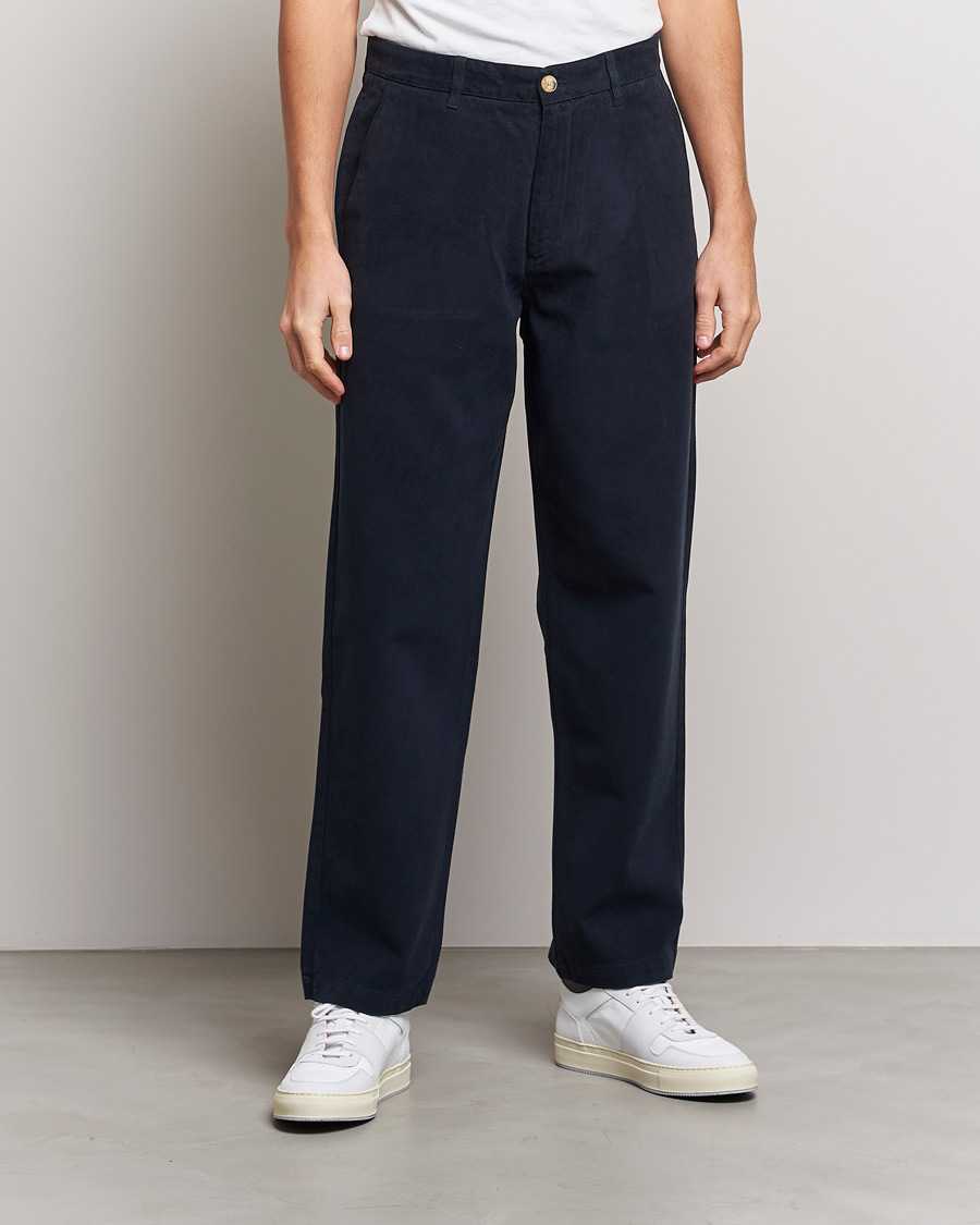 Herren | Hosen | A Day's March | Redwood Cotton/Tencel Trousers Navy