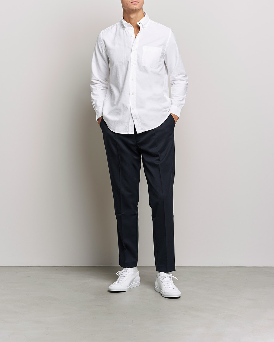 Herren | Hemden | A Day's March | Moorgate Dyed Oxford Shirt White