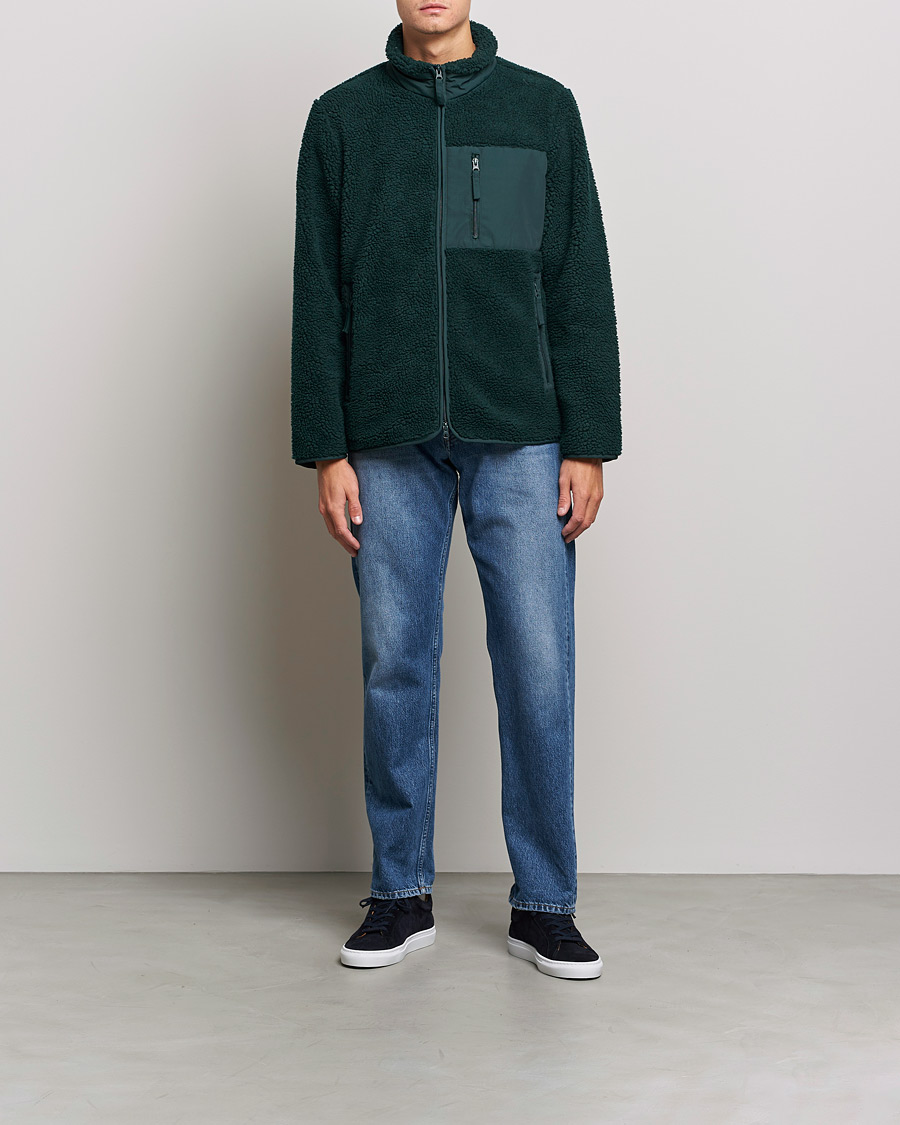 Herren | Pullover | A Day's March | Granån Recycled Fleece Jacket Bottle Green