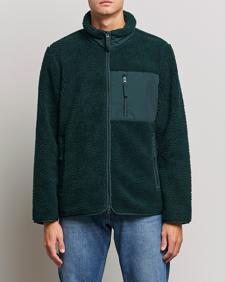 Herren | Pullover | A Day's March | Granån Recycled Fleece Jacket Bottle Green