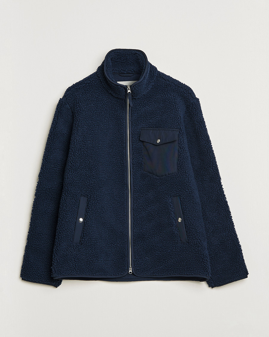 Herren | Pullover | A Day's March | Tone Pile Fleece Jacket Navy
