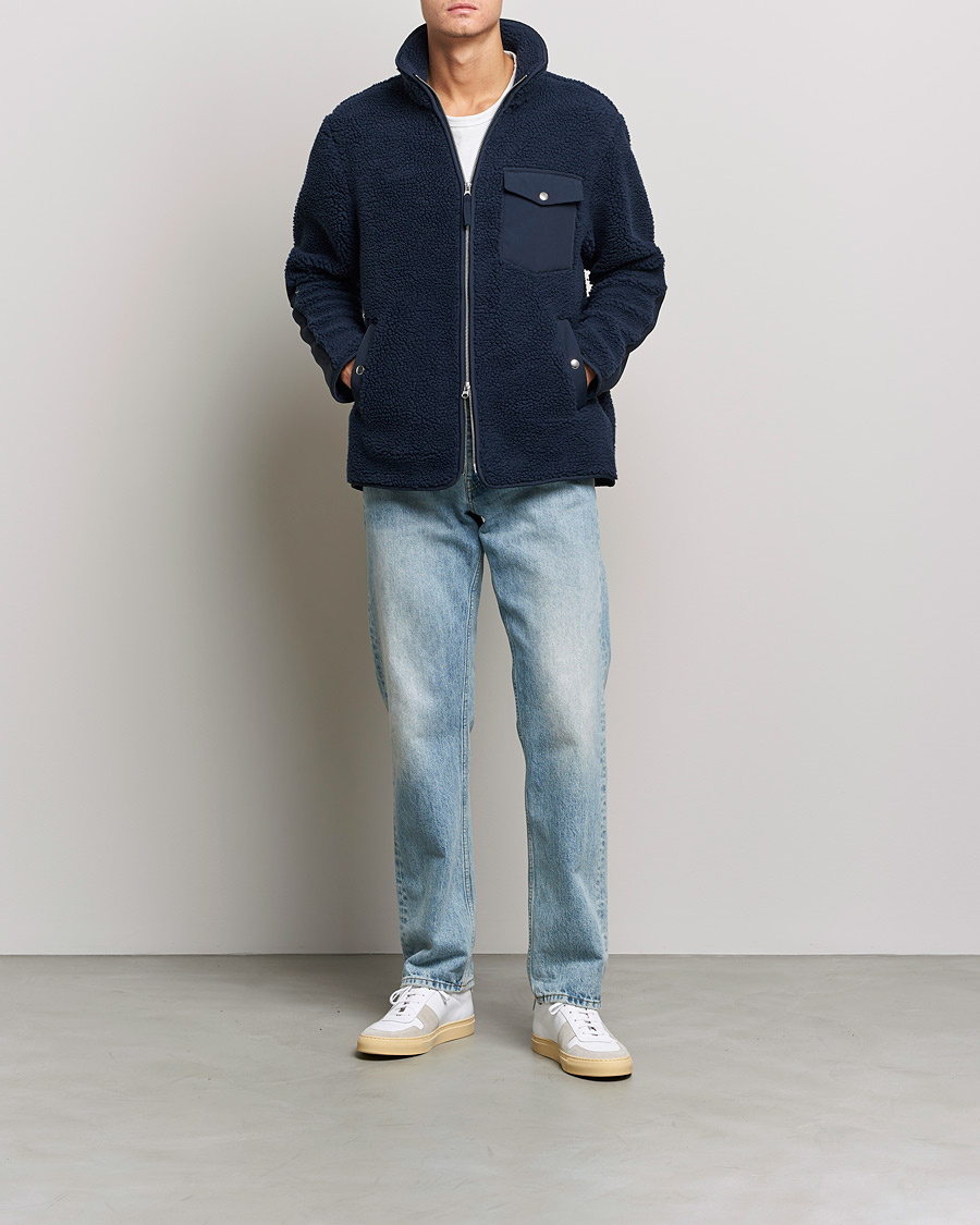 Herren | Pullover | A Day's March | Tone Pile Fleece Jacket Navy