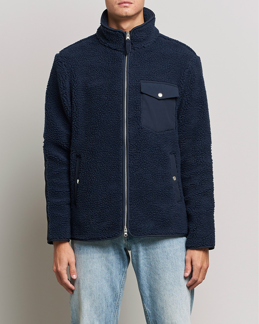 Herren | Pullover | A Day's March | Tone Pile Fleece Jacket Navy