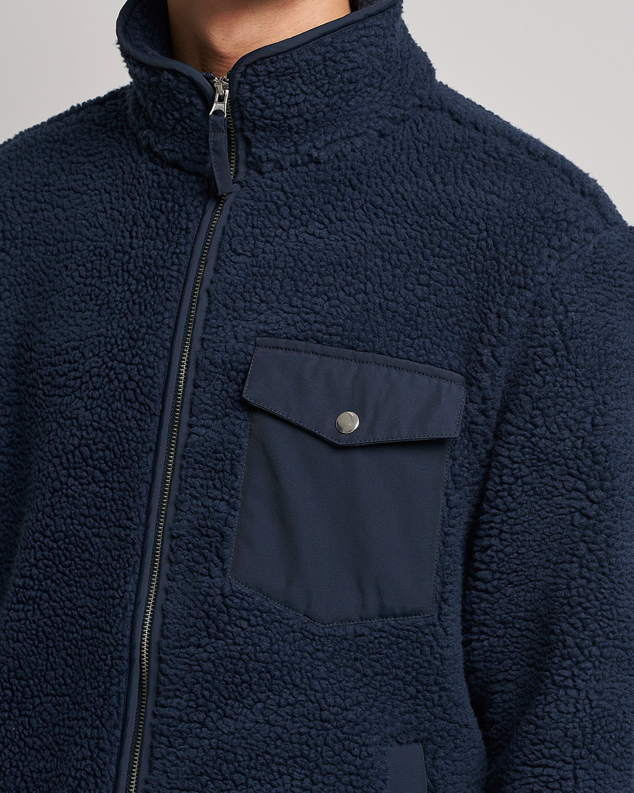 Herren | Pullover | A Day's March | Tone Pile Fleece Jacket Navy