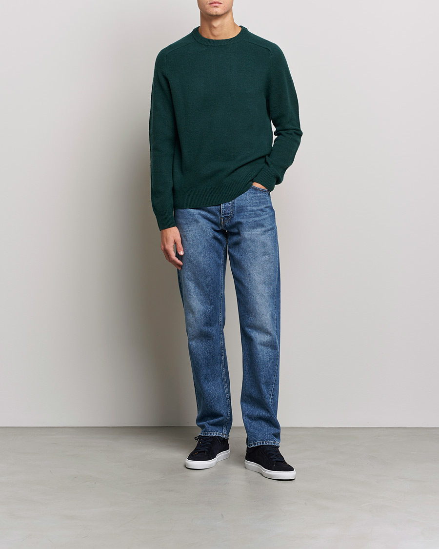 Herren | Pullover | A Day's March | Brodick Lambswool Sweater Bottle Green