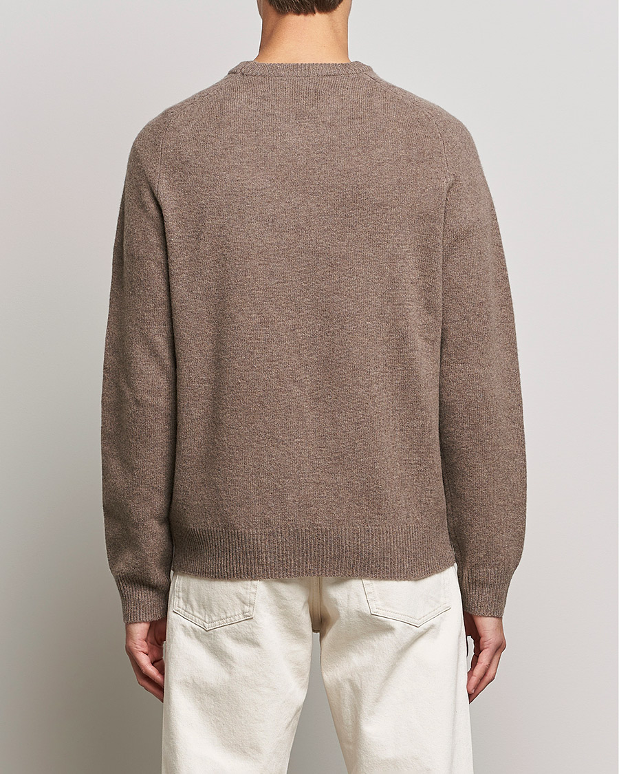 Herren | Pullover | A Day's March | Brodick Lambswool Sweater Taupe Melange