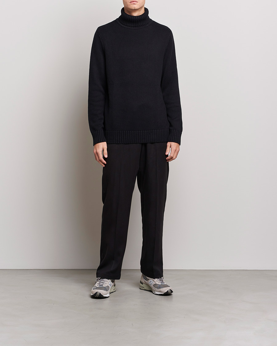 Herren | Pullover | A Day's March | Forres Cotton/Cashmere Rollneck Black