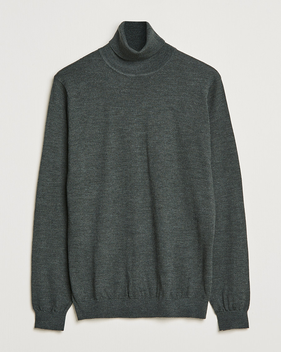 Herren | Pullover | A Day's March | Nela Merino Rollneck Moss Melange