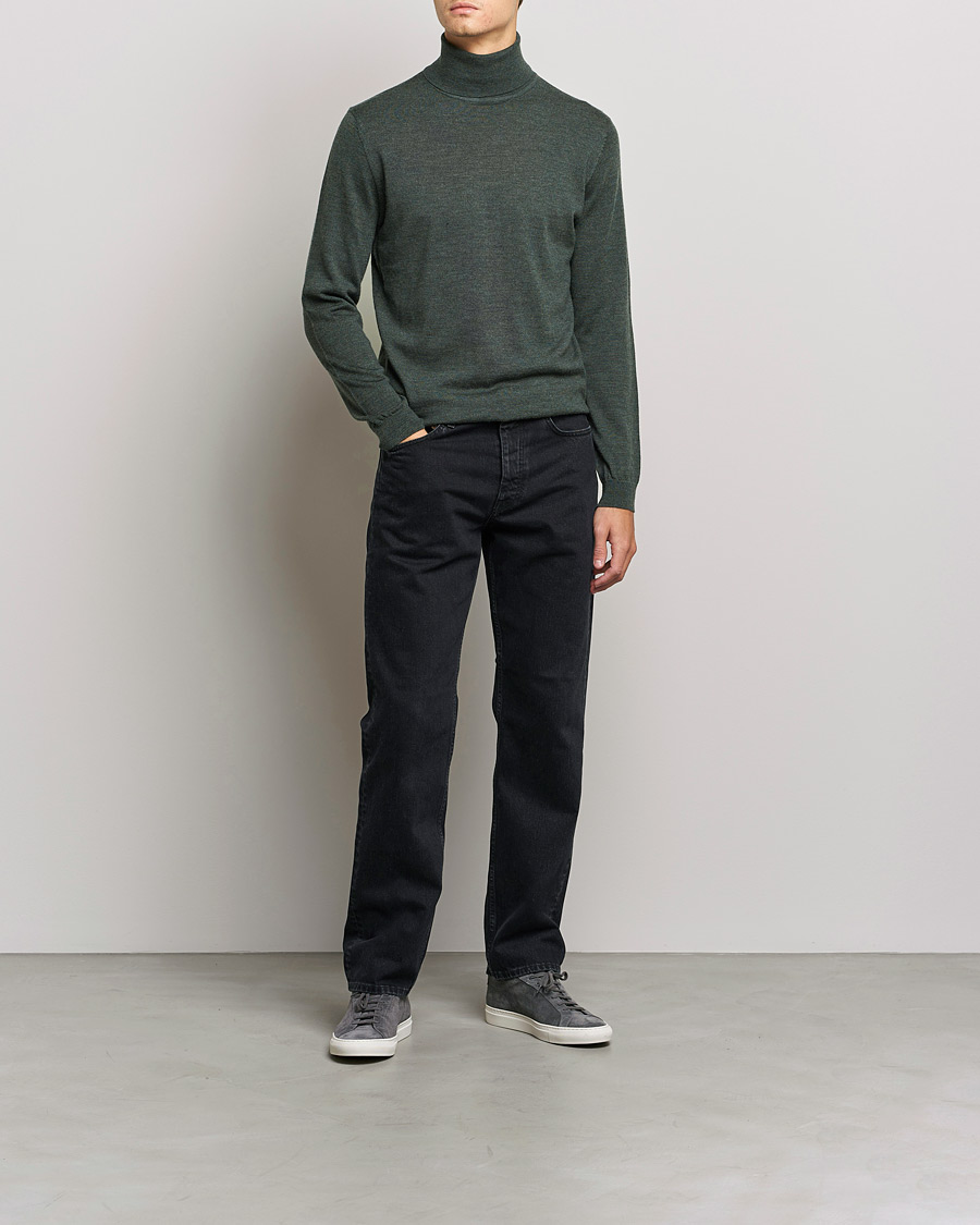 Herren | Pullover | A Day's March | Nela Merino Rollneck Moss Melange