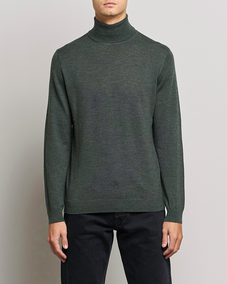 Herren | Pullover | A Day's March | Nela Merino Rollneck Moss Melange