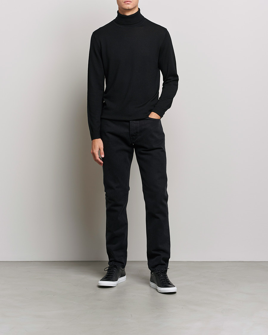 Herren | Pullover | A Day's March | Nela Merino Rollneck Black