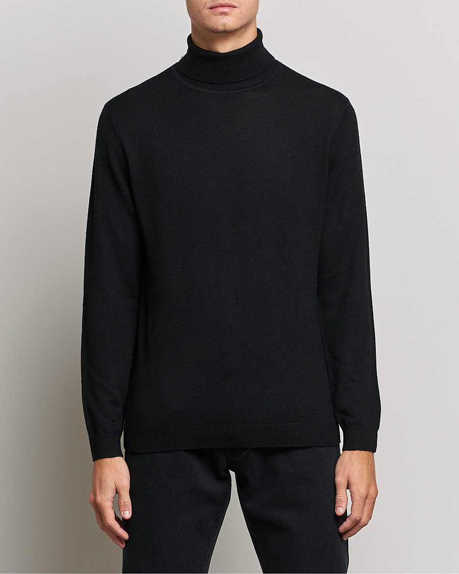 Herren | Pullover | A Day's March | Nela Merino Rollneck Black