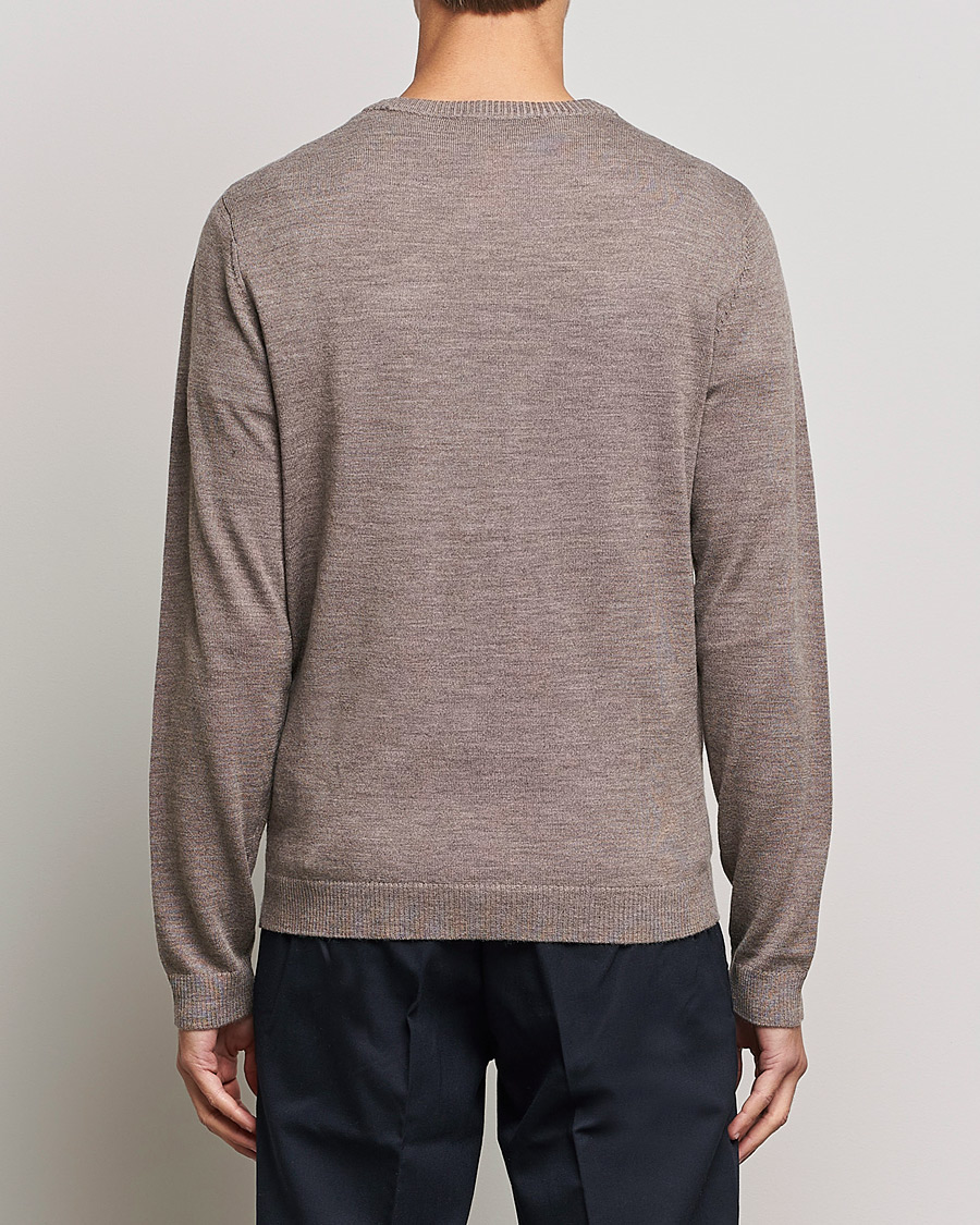 Herren | Pullover | A Day's March | Alagón Merino Crew Taupe Melange