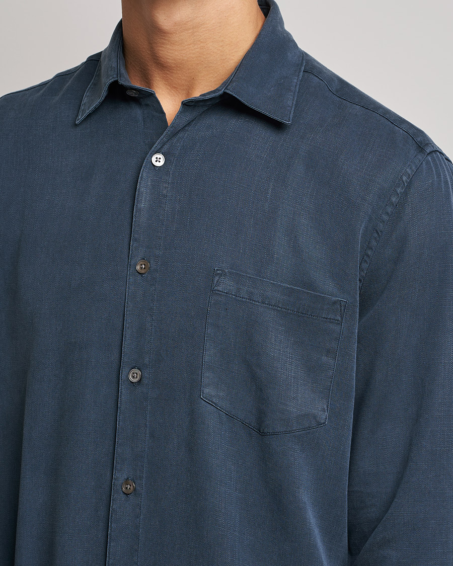 Herren | Hemden | A Day's March | Daintree Tencel Shirt Navy