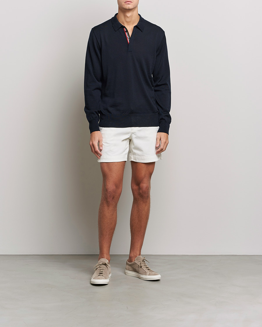 Herren | Pullover | Orlebar Brown | Ebro OB Stripe Merino Poloshirt Night Iris