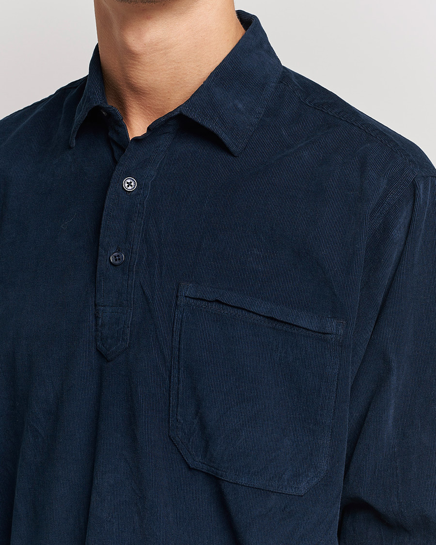 Herren | Hemden | Orlebar Brown | Shanklin Cord Popover Shirt Midnight Navy