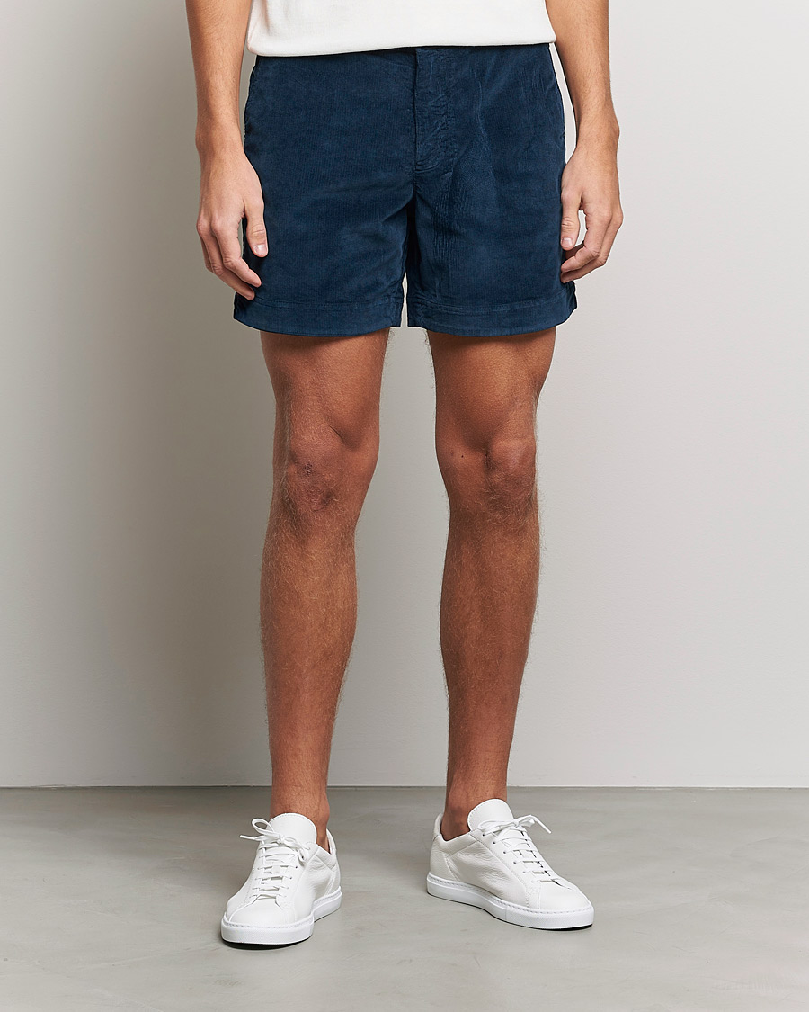 Herren | Shorts | Orlebar Brown | Bulldog Corduroy Drawcord Shorts Midnight Navy