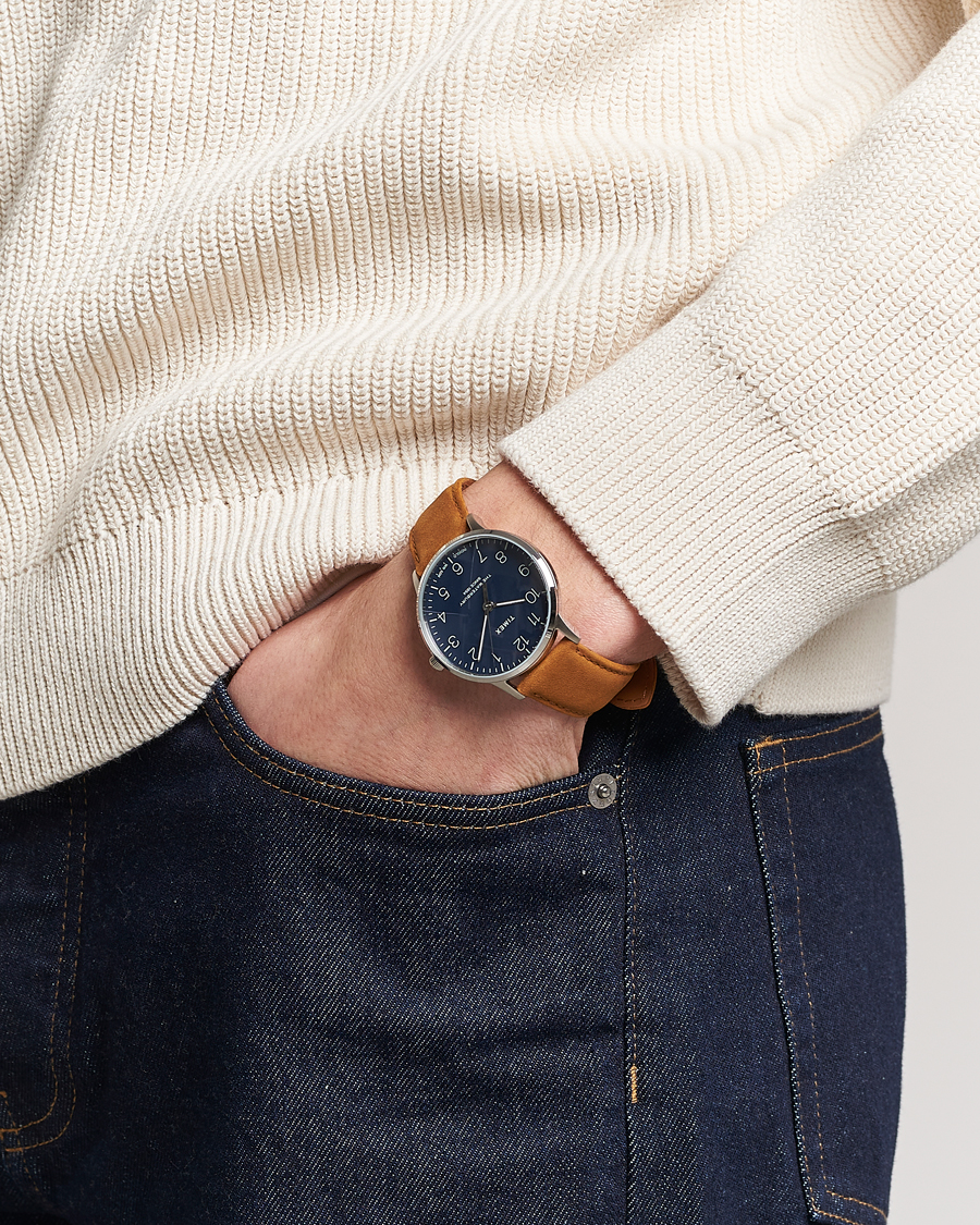 Herren | Lederarmband | Timex | Waterbury Classic 40mm Blue Dial