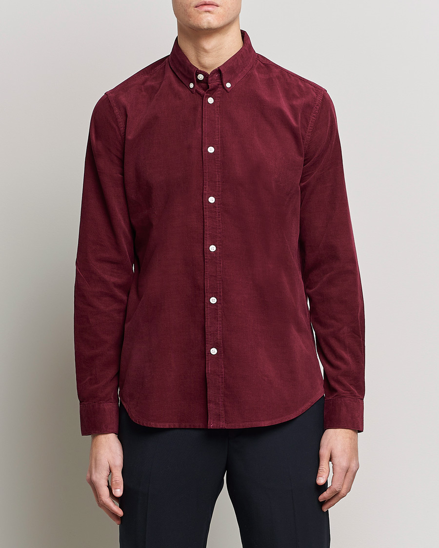 Herren | Hemden | Samsøe Samsøe | Samsøe & Samsøe Liam Organic Cotton Corduroy Shirt Windsor Wine