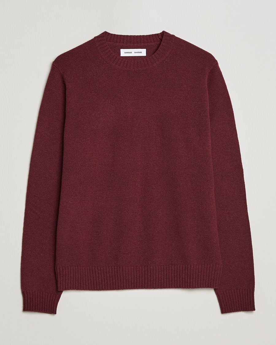 Herren | Pullover | Samsøe Samsøe | Samsøe & Samsøe Sylli Wool Crew Neck Windsor Wine
