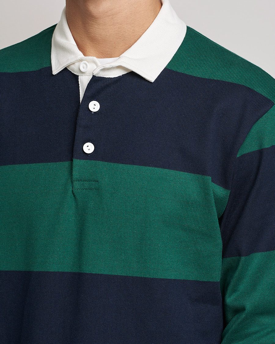 Herren | Pullover | Rowing Blazers | Block Stripe Rugby Hunter Green/Navy