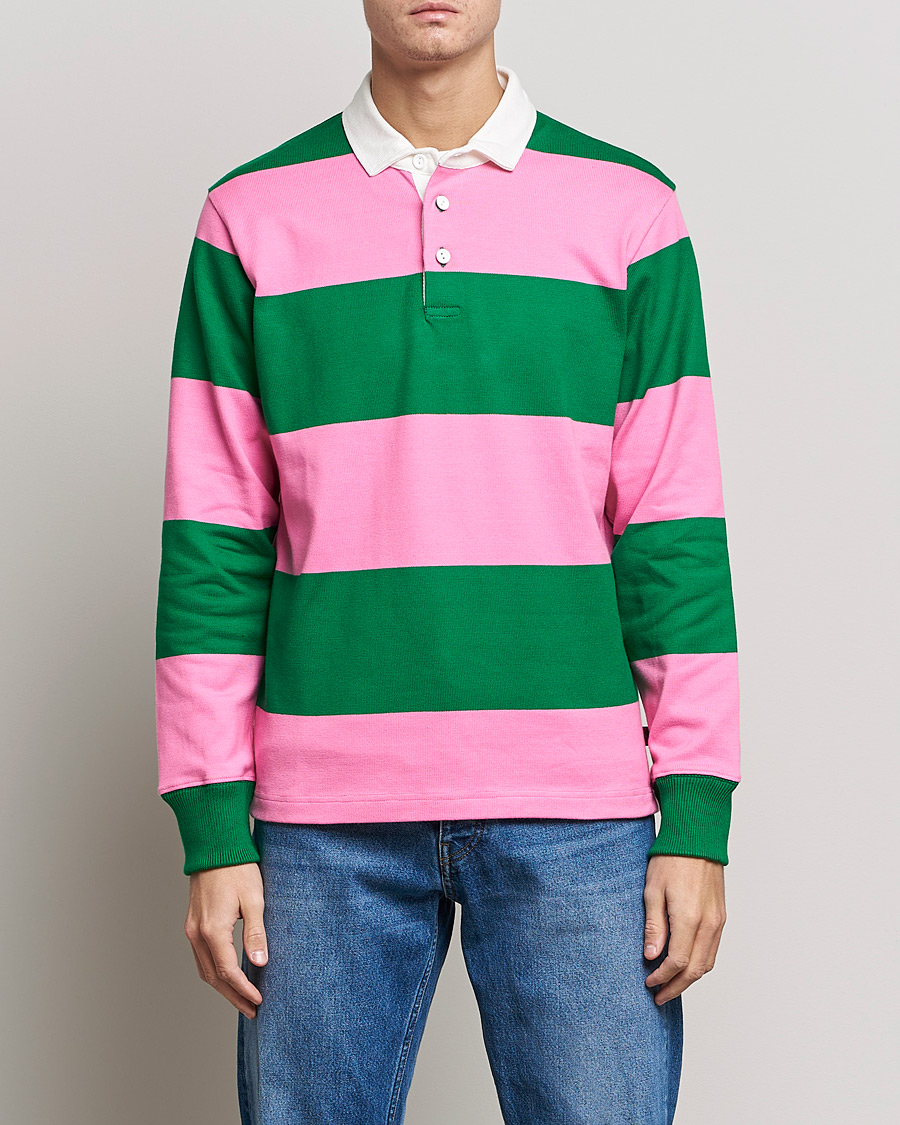 Herren | Pullover | Rowing Blazers | Block Stripe Rugby Pink/Green