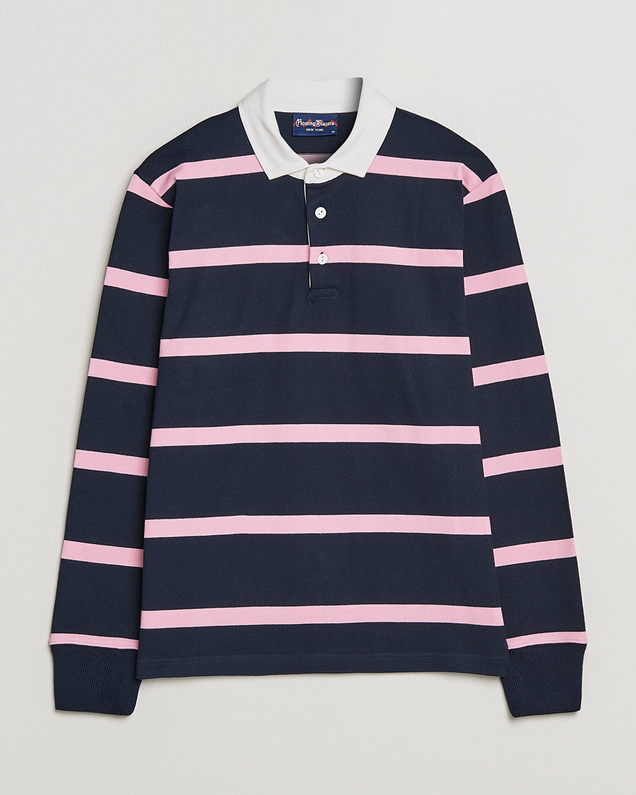 Herren | Pullover | Rowing Blazers | Hockney Stripe Rugby Navy/Pink