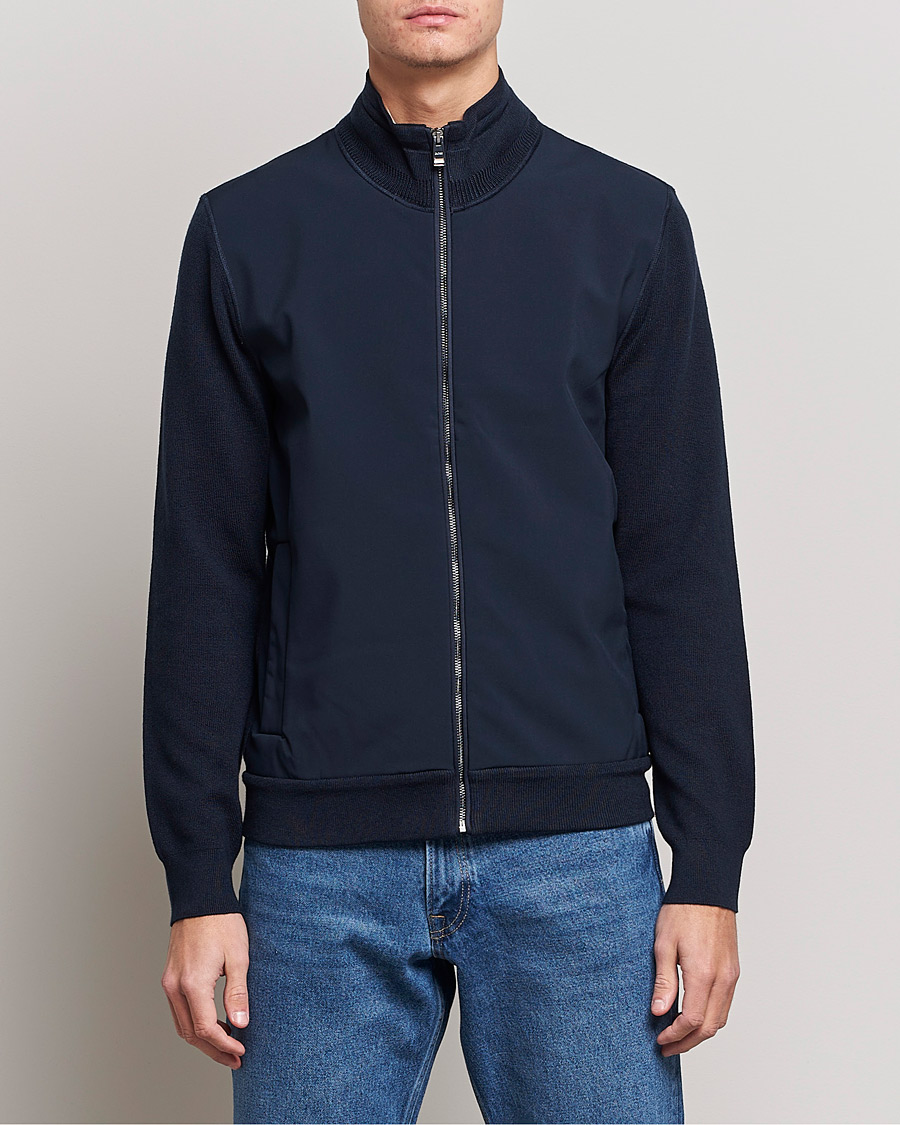Herren | Pullover | BOSS BLACK | Feloy Full Zip Dark Blue