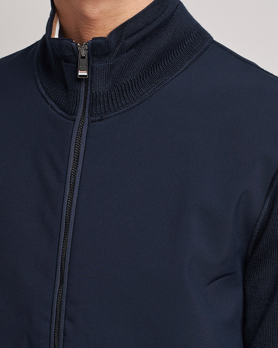 Herren | Pullover | BOSS BLACK | Feloy Full Zip Dark Blue