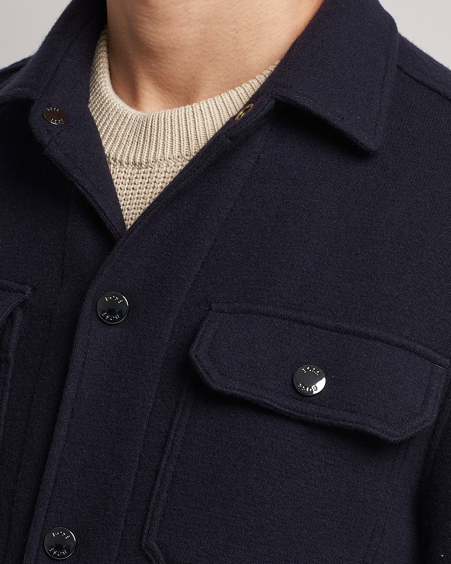 Herren | Hemden | BOSS BLACK | Carper Wool Overshirt Dark Blue