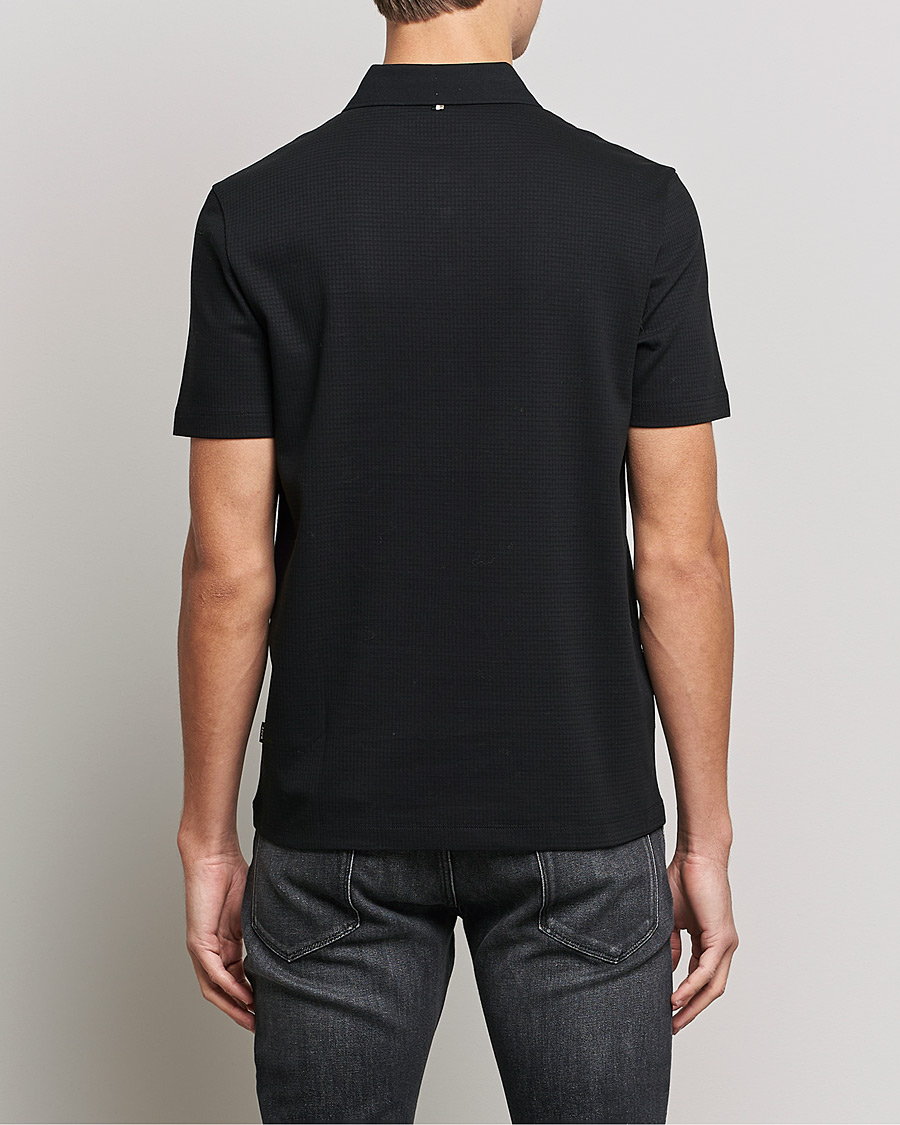Herren | Poloshirts | BOSS BLACK | Pitton Waffle Polo Black