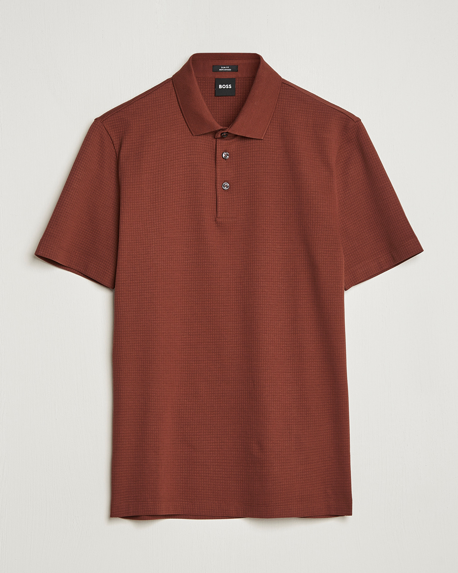 Herren | Poloshirts | BOSS BLACK | Pitton Waffle Polo Medium Brown