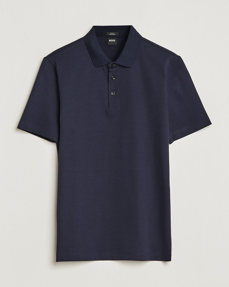 Herren | Poloshirts | BOSS BLACK | Pitton Waffle Polo Dark Blue