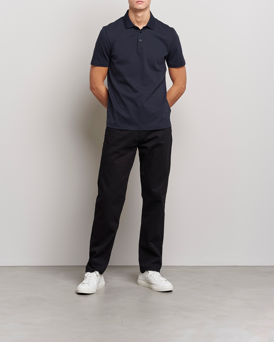 Herren | Poloshirts | BOSS BLACK | Pitton Waffle Polo Dark Blue